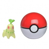 Pokemon - figurka+kula - Clip'n'go - 97650 Chikorita + Poke Ball