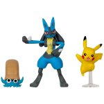 Pokemon - komplet 3 figurek - Pikachu, Omanyte i Lucario (48133)