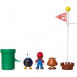 Super Mario: Acorn Plains Diorama Set: figurki + tekturowe tło (85987)