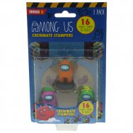 Among Us: zestaw figurki-stempelki z gry - 3-pak - zestaw D