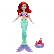 Disney Księżniczki: lalka syrenka Arielka zmnieniająca kolor i krab Sebastian (E0282)