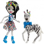 Enchantimals - lalka Zelena Zebra+ duże zwierzę zebra Hoofette FKY75