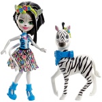 Enchantimals - lalka Zelena Zebra+ duże zwierzę zebra Hoofette FKY75