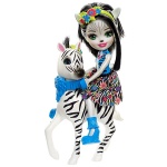 Enchantimals - lalka Zelena Zebra+ duże zwierzę zebra Hoofette FKY75