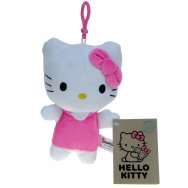 Hello Kitty - maskotka kotka Kitty z breloczkiem 18cm (różowa) (085524)