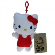 Hello Kitty - maskotka kotka Kitty z breloczkiem 18cm (czerwona) (085500)