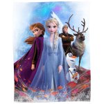Koc polarowy Frozen II : Kraina Lodu II - Anna, Elsa, Kristof, Sven i Olaf (006331) 130cm x 170cm