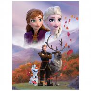 Koc polarowy Frozen II : Kraina Lodu II - Anna, Elsa, Kristof, Sven i Olaf (006324) 130cm x 170cm