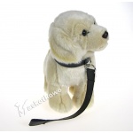 Maskotka Piesek golden retriever na smyczy 24cm 89568