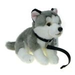 Maskotka Piesek husky na smyczy 23cm 90120