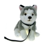 Maskotka Piesek husky na smyczy 23cm 90120