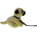 Maskotka Piesek mops na smyczy 24cm 91301