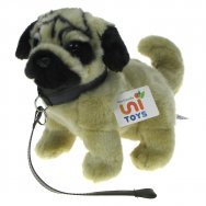 Maskotka Piesek mops na smyczy 22cm (87090)