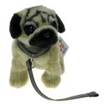 Maskotka Piesek mops na smyczy 22cm (87090)