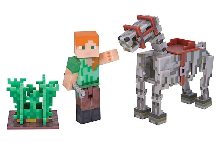 Minecraft: Zestaw figurek - Szkielet koń + Alex 
