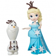 Mini Księżniczki Disneya: Frozen: Little Kingdom - laleczka z przyjacielem - Elsa i Olaf