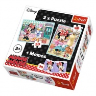 Myszka Minnie - Hobby Minnie - zestaw: 2 x puzzle + memos (90605)