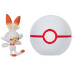 Pokemon - figurka+kula - Clip\'n\'go - Scorbunny + Premier Ball (70984)