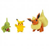 Pokemon - komplet 3 figurek - Flareon, Larvital i Pikachu (38223)