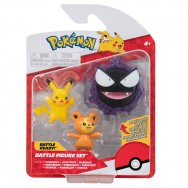 Pokemon - komplet 3 figurek - Gastly, Pikachu i Teddiursa (39923)