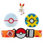 Pokemon - zestaw - Pas, poke ball\'e i figurka Scorbunny (42629)