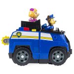 Psi Patrol - Transformujący pojazd 2w1 (Chase Split-Second Vehicle ) + dwie figurki Skye i Chase (6055931)