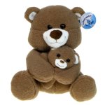 Puchate zwierzaki przytulaki: Maskotka Mama Miś z dzieckiem małym niedźwiadkiem: zestaw Misie (93949)