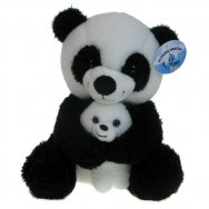 Puchate zwierzaki przytulaki: Maskotka Mama Panda z dzieckiem małym pandziątkiem: zestaw Pandy (93949)
