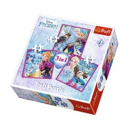Puzzle 3w1 - Kraina Lodu (Frozen) - Zimowa magia - 34832