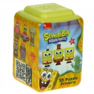 SpongeBob: (Puzzle Palz): puzzle 3D, gumka, mini figurka - box niespodzianka