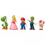 Super Mario: Zestaw pięciu figurek: Mario, Luigi, Peach, Toad i Yoshi (Mario i Przyjaciele) 40090