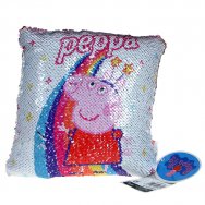 Świnka Peppa: Poduszka dekoracyjna mini z cekinami (299751)