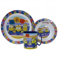 Zestaw naczyń dla dzieci (microwaveable plastic) - Minionki (22239)